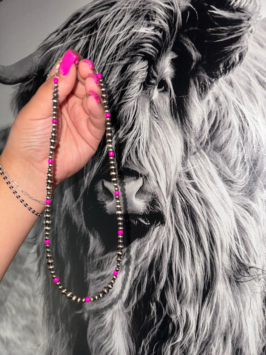 4,5,6mm Granulated Sterling Silver Pearl Necklace (2)