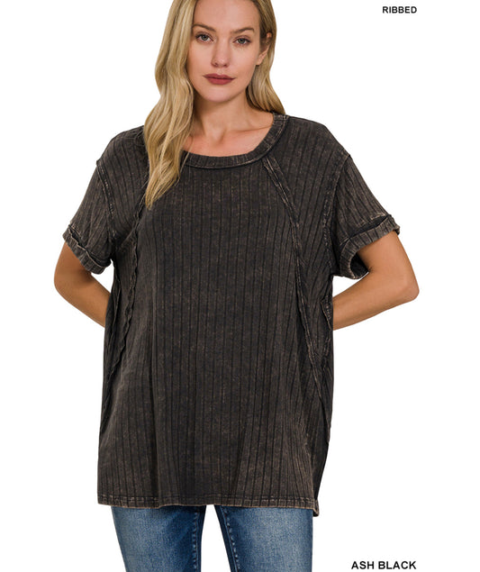 Ribbed Tee (charcoal)
