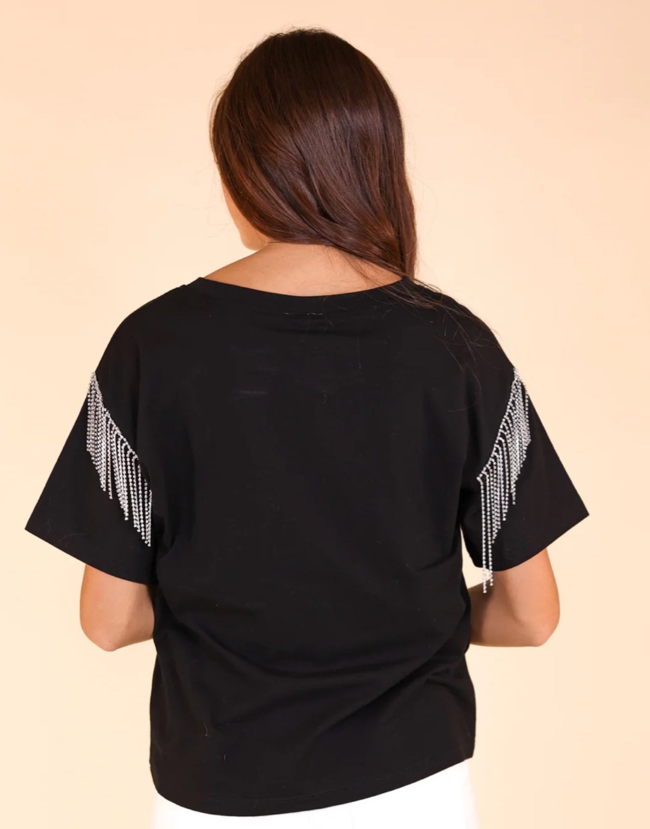 Rhinestone Fringe Tee