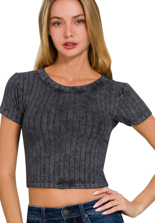 Ribbed Crop Tee