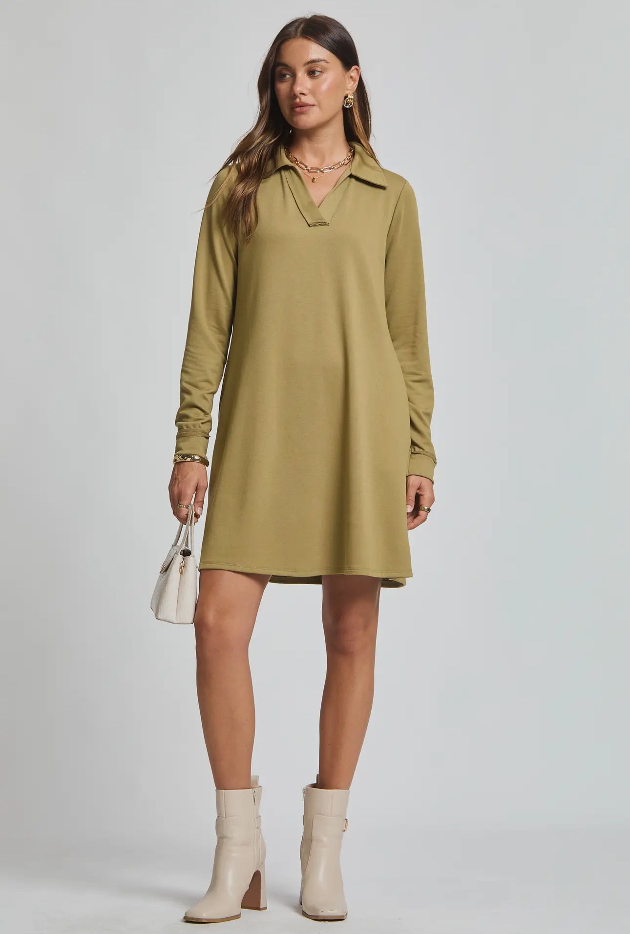 Hadley Sweater Dress (Olive)