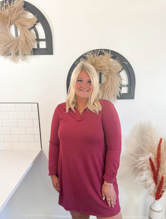 Hadley Sweater Dress (cabernet)