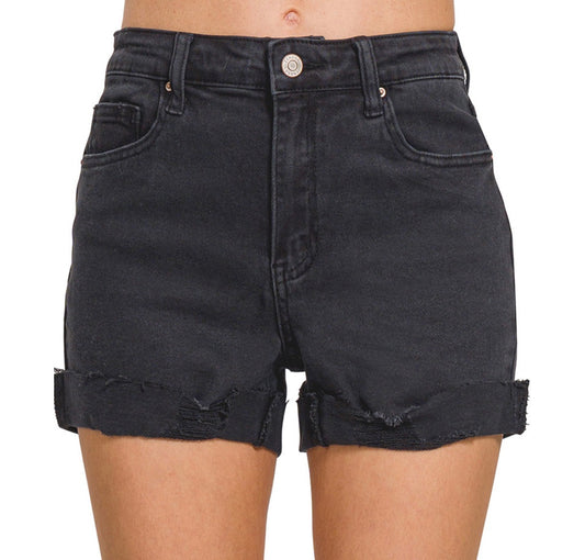 Black Jean Shorts