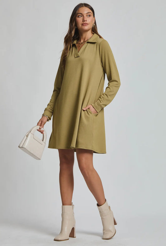 Hadley Sweater Dress (Olive)