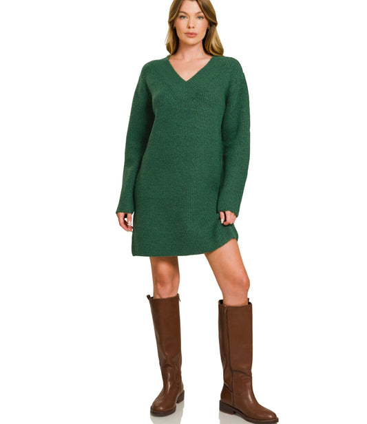 Hunter Green Sweater Dress