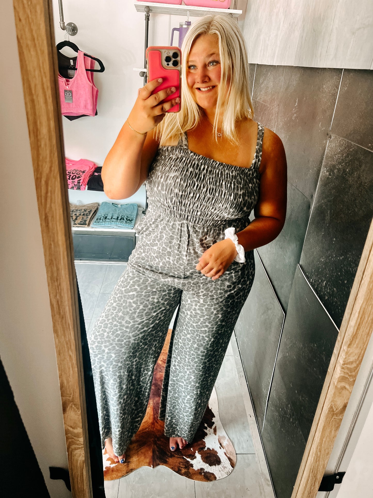 Leopard Jumpsuit (Grey)